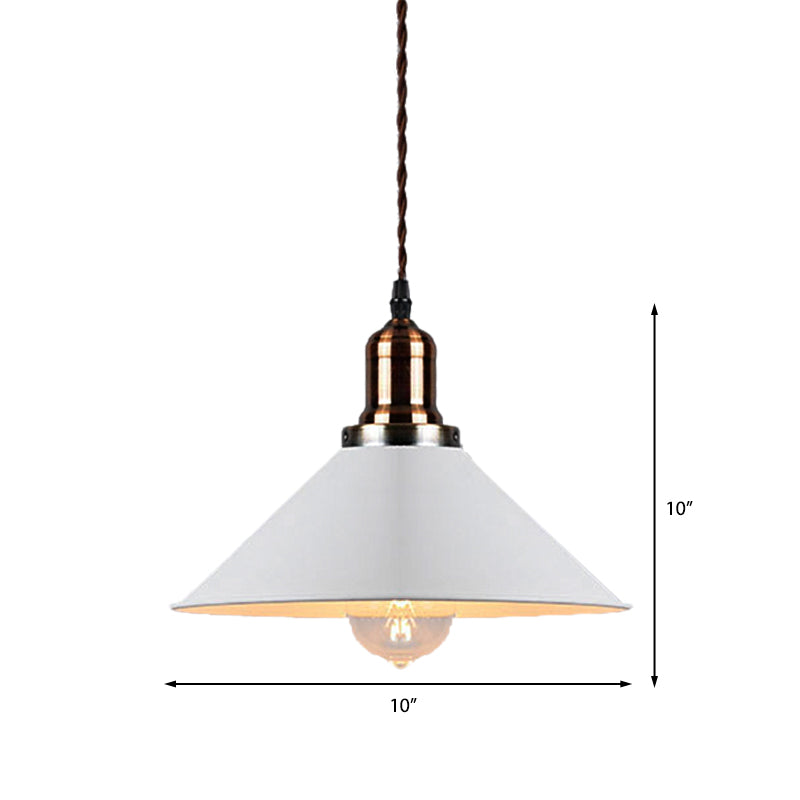 Stylish Cone/Saucer/Dome Shade Pendant Light For Restaurants - White Metal Hanging