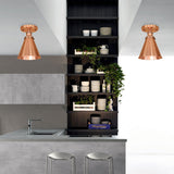 Metallic Vintage Style Rust/Copper Semi Flush Light Fixture - 1 Tapered Indoor Design Copper