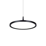 Led Office Pendant Lamp - Modern Simplicity White/Black Ceiling Light Fixture In Multiple Sizes