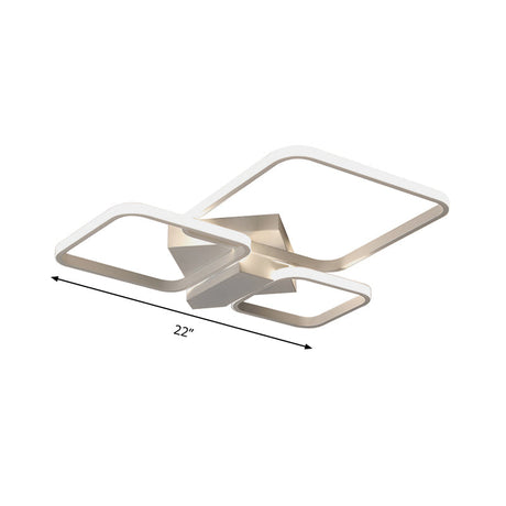 Sleek Square Led Acrylic Semi-Flush Ceiling Light In Warm/White
