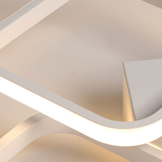 Sleek Square Led Acrylic Semi - Flush Ceiling Light In Warm/White