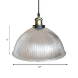 Industrial Dome Prismatic Glass Pendant Ceiling Light - Add A Stylish Touch To Your Living Room