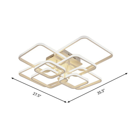 Modern Geometric Flush Light Acrylic Led Ceiling - 4/6/8 Lights Warm/White