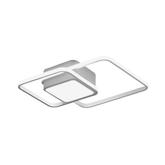 Modern Led Acrylic Ceiling Light - Square And Block Design 18’/21.5’/25.5’ Wide Flush Mount