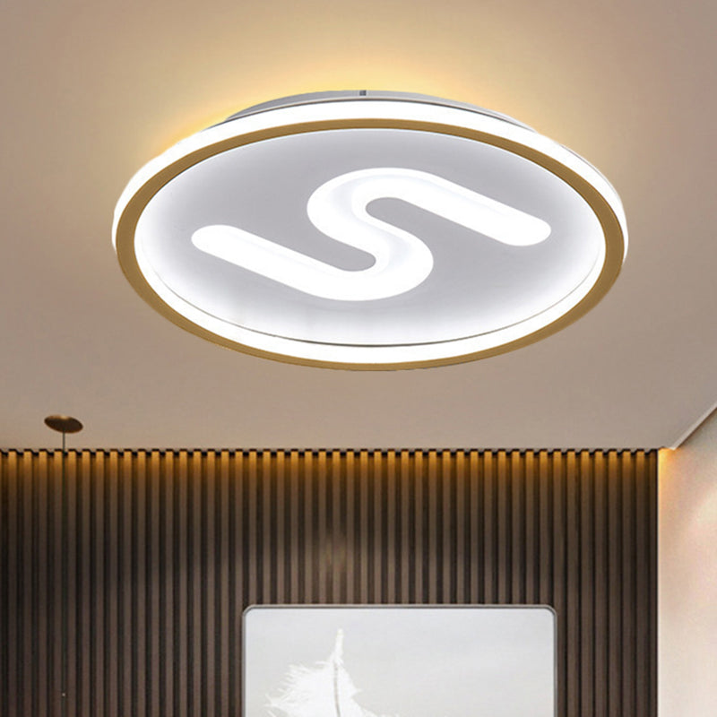 Modern Clear Glass Round Flush Mount With 9 Lights In Black/Gold And Warm/White - 16’/19.5’ Width