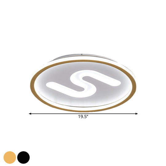 Modern Clear Glass Round Flush Mount With 9 Lights In Black/Gold And Warm/White - 16’/19.5’ Width