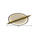 Gold-Black Circle Led Flushmount Ceiling Light With Acrylic Shade Warm/White 24.5/28.5 W