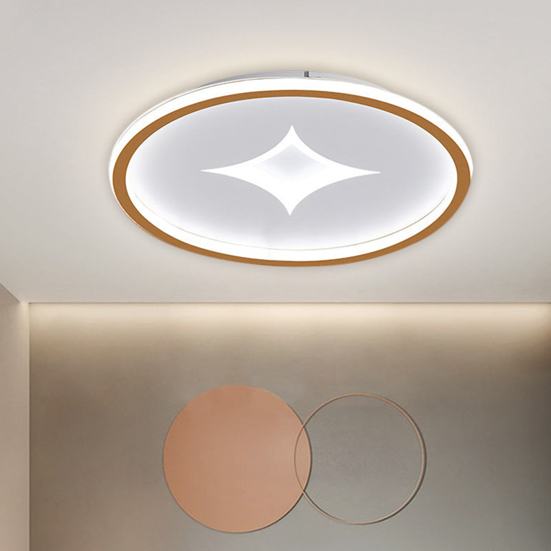 Ultra Slim Metal Led Ceiling Light In Black/Gold Warm/White - 16’/19.5’ Contemporary Flush