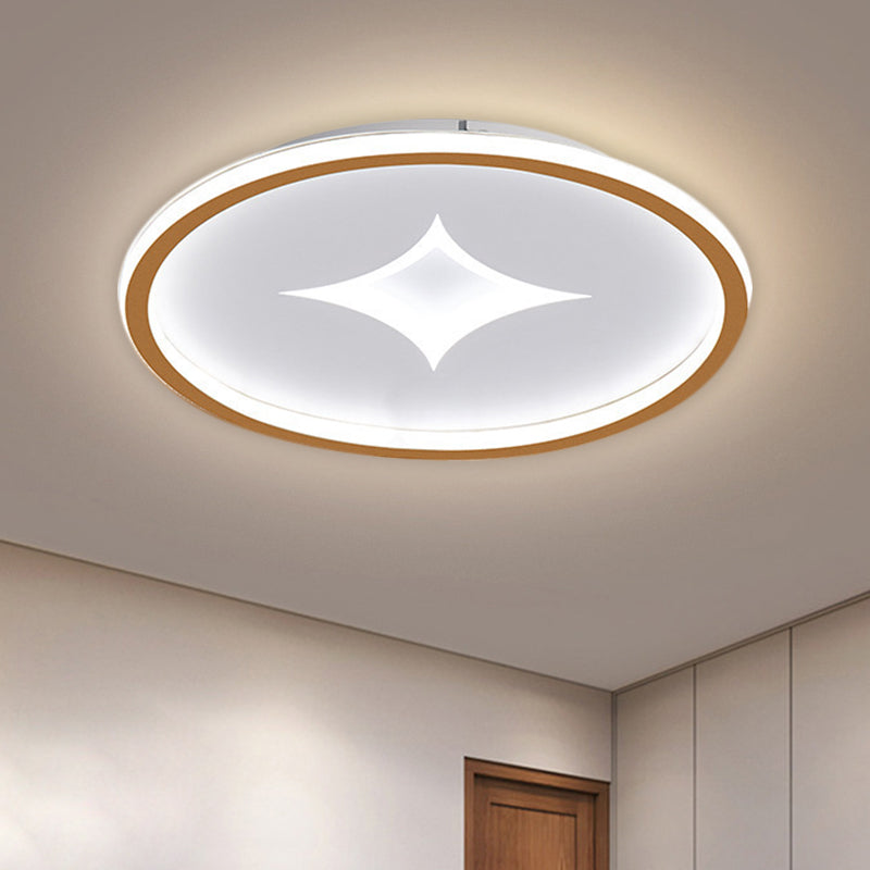 Ultra Slim Metal Led Ceiling Light In Black/Gold Warm/White - 16’/19.5’ Contemporary Flush