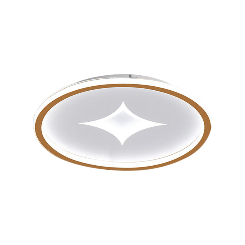 Ultra Slim Metal Led Ceiling Light In Black/Gold Warm/White - 16’/19.5’ Contemporary Flush