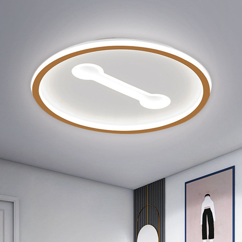 Ultra-Thin Round Metallic Flush Light Nordic Black/Gold Led Mount Fixture Warm/White 16/19.5 Dia