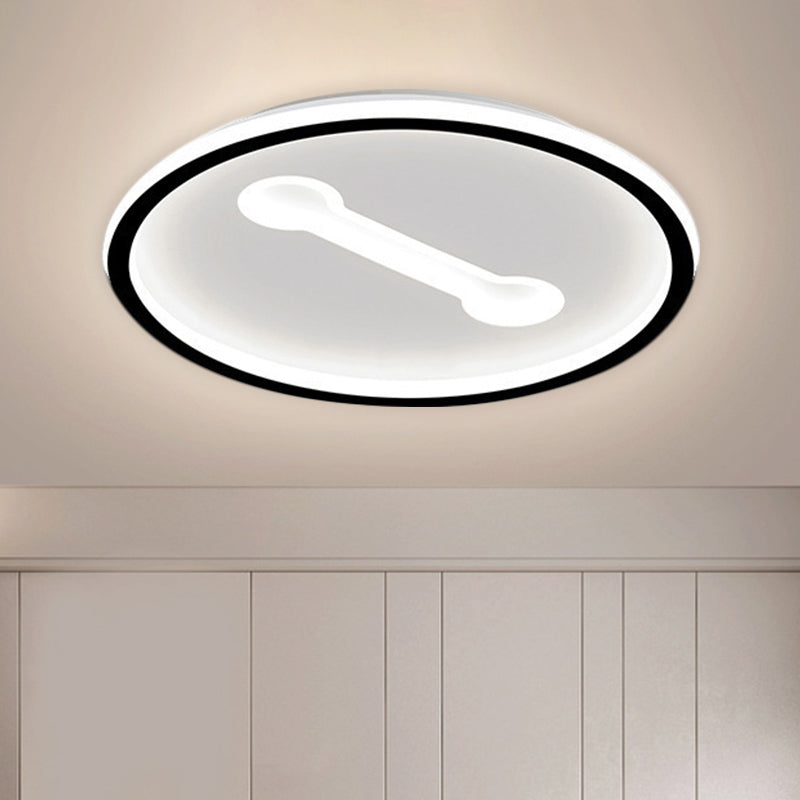 Ultra - Thin Round Metallic Flush Light Nordic Black/Gold Led Mount Fixture Warm/White 16’/19.5’ Dia