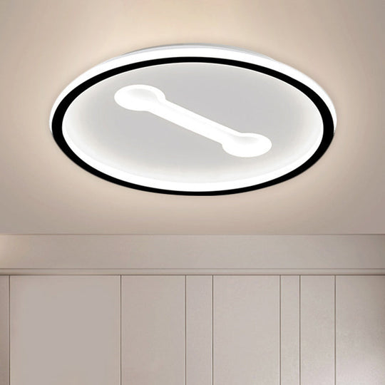 Ultra - Thin Round Metallic Flush Light Nordic Black/Gold Led Mount Fixture Warm/White 16’/19.5’ Dia