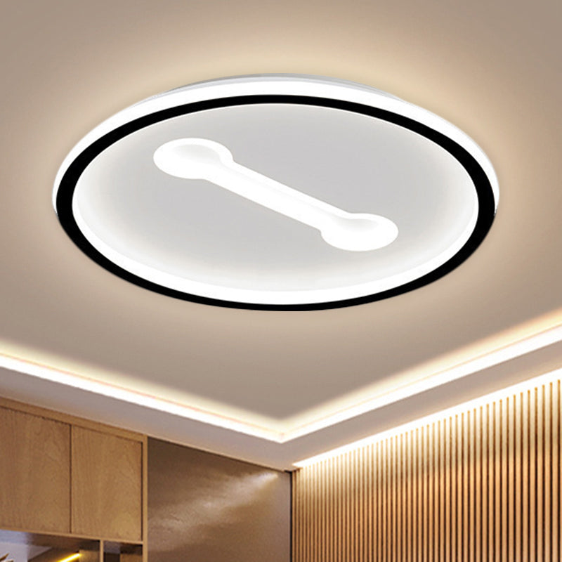 Ultra-Thin Round Metallic Flush Light Nordic Black/Gold Led Mount Fixture Warm/White 16/19.5 Dia
