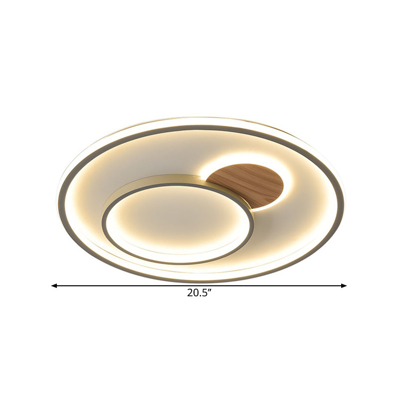 16.5’/20.5’ W Acrylic Round Modernist Led Ceiling Lamp - Grey (Warm/White Light)