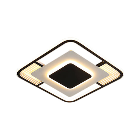 Modern Led Ceiling Light In Black/Gold With 3 Color Options