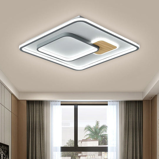 Acrylic Ceiling Mounted Led Flush Lamp - Minimalistic Design With Warm/White Light 16.5’/20.5’ Width