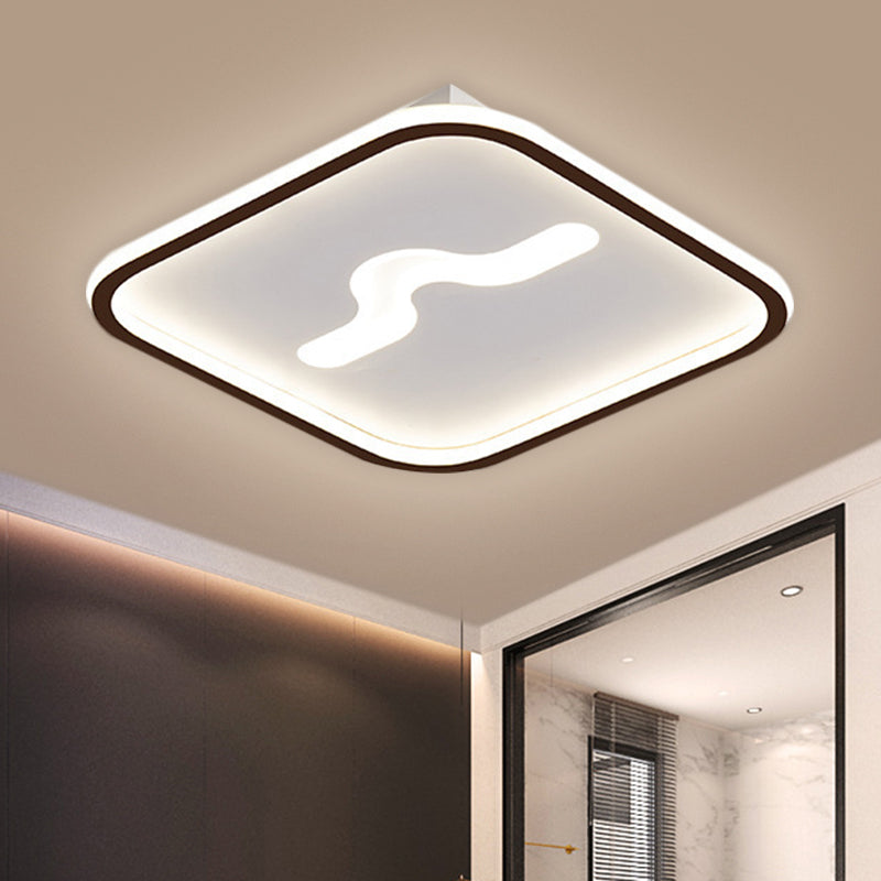 Nordic 16’/19.5’ Flush Mount Led Ceiling Light In Metal Black/Gold With Warm/White