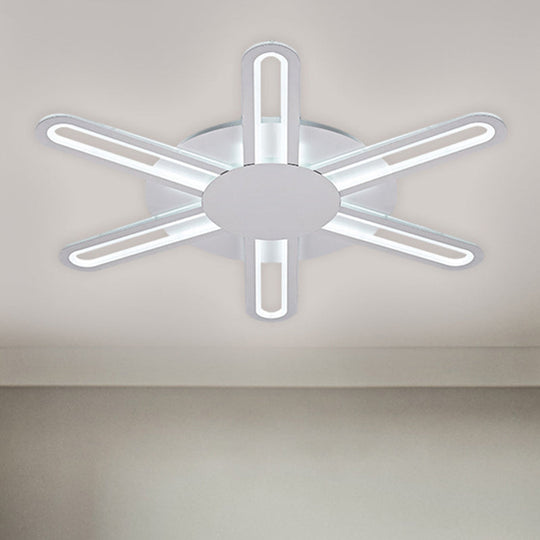 Contemporary Metallic Blossom Flush Mount Led Light In Warm/White - 29.5/34/30.5 Wide White / 30.5