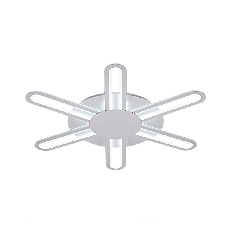 Contemporary Metallic Blossom Flush Mount Led Light In Warm/White - 29.5/34/30.5 Wide