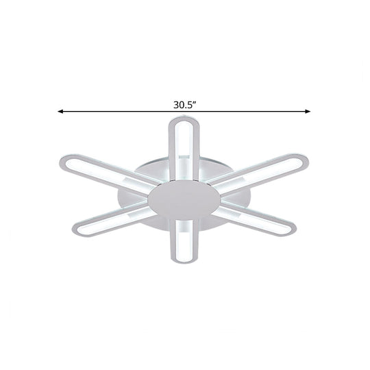 Contemporary Metallic Blossom Flush Mount Led Light In Warm/White - 29.5’/34’/30.5’ Wide