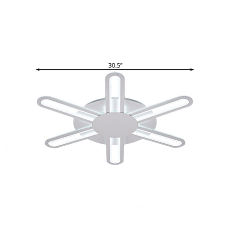 Contemporary Metallic Blossom Flush Mount Led Light In Warm/White - 29.5/34/30.5 Wide