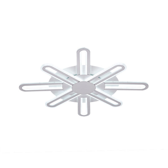 Contemporary Metallic Blossom Flush Mount Led Light In Warm/White - 29.5’/34’/30.5’ Wide