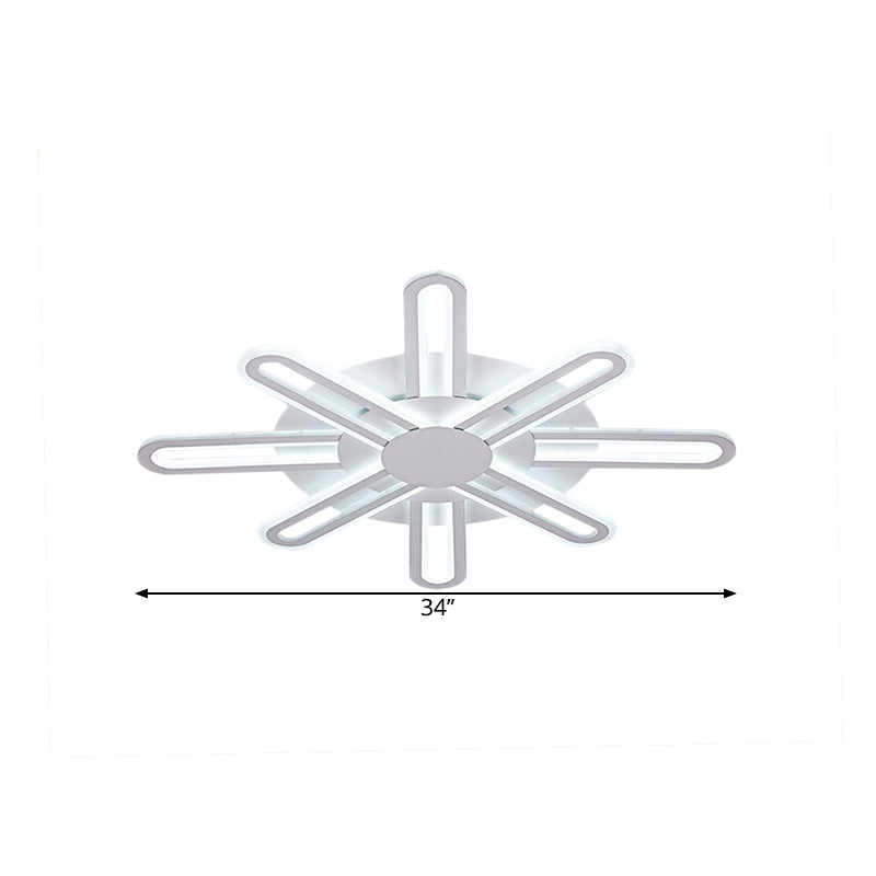 Contemporary Metallic Blossom Flush Mount Led Light In Warm/White - 29.5’/34’/30.5’ Wide