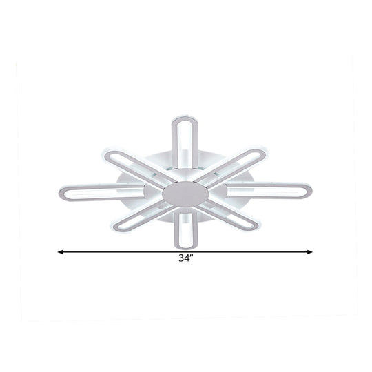 Contemporary Metallic Blossom Flush Mount Led Light In Warm/White - 29.5’/34’/30.5’ Wide