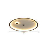 Minimalist Led Bedroom Flushmount Lamp With Round Acrylic Shade In Warm/White Light - 3 Sizes