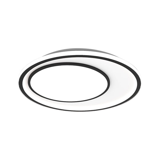 Nordic Led Flushmount Lighting Metal Round Ceiling Flush Mount In Black 16.5’/20.5’ Width