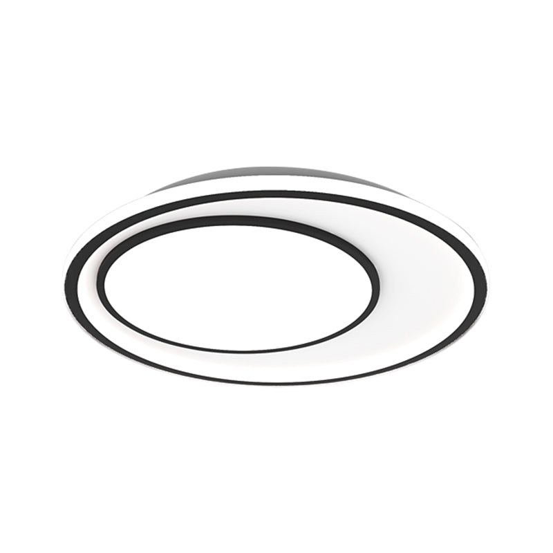 Nordic Led Flushmount Lighting Metal Round Ceiling Flush Mount In Black 16.5/20.5 Width Customizable