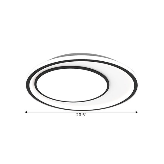 Nordic Led Flushmount Lighting Metal Round Ceiling Flush Mount In Black 16.5’/20.5’ Width