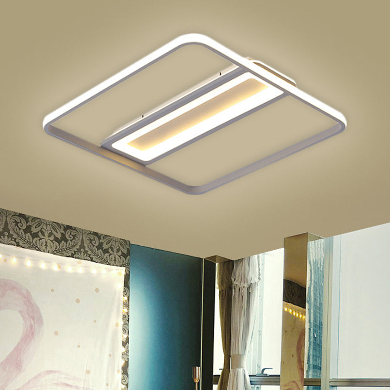 Plastic Flush Ceiling Light - Nordic Design Led 16/19.5 Width White/Warm White / 16 Warm
