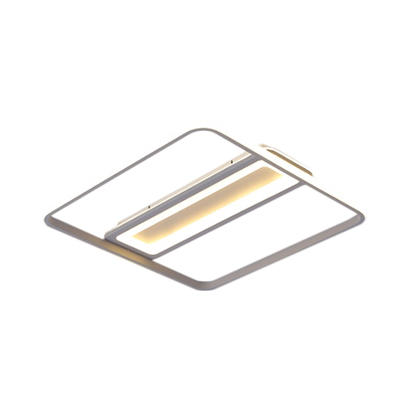 Plastic Flush Ceiling Light - Nordic Design Led 16’/19.5’ Width White/Warm