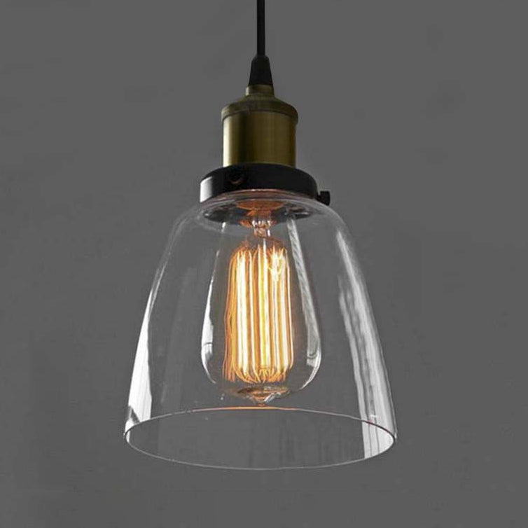 Clear Glass Multi Pendant Hanging Light Fixture With Vintage Charm - 3/4/5 Lights Aged Brass Finish