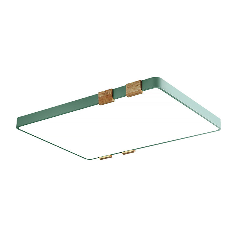 Modern Nordic Acrylic Flush Mount Ceiling Light Fixture - 1-Light Rectangular Lamp In