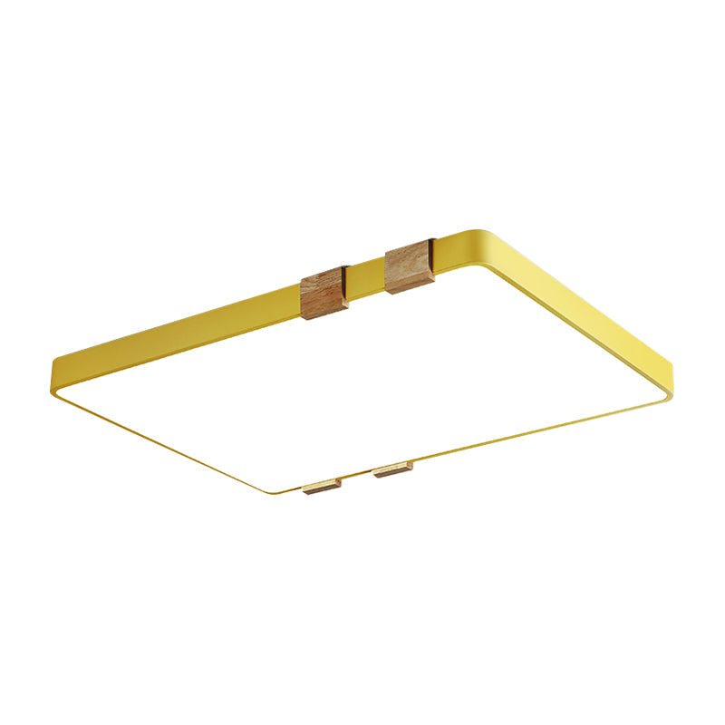 Modern Nordic Acrylic Flush Mount Ceiling Light Fixture - 1-Light Rectangular Lamp In