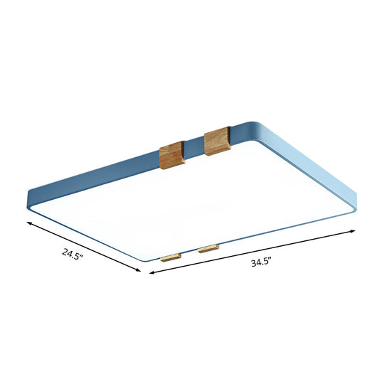 Modern Nordic Acrylic Flush Mount Ceiling Light Fixture - 1-Light Rectangular Lamp In