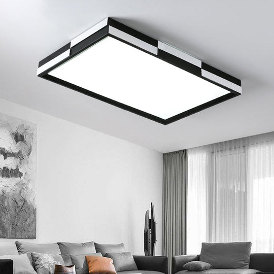 Modern Acrylic Led Black Flush Mount Light Warm/White 16’/19.5’/37.5’ Wide / 37.5’ Warm