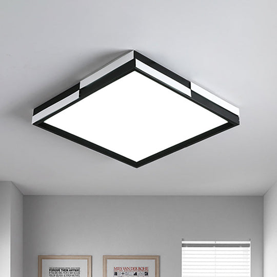 Modern Acrylic Led Black Flush Mount Light Warm/White 16’/19.5’/37.5’ Wide / 16’ White