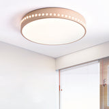 Modern Acrylic Flush Mount Drum Ceiling Light Fixture Led Black/White/Grey Warm/White