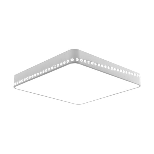 Modern Acrylic Led Ceiling Lamp With Crystal Accents - Available In Black White And Gold Finish
