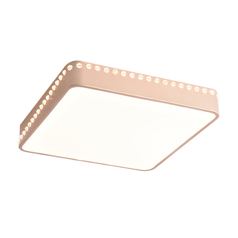 Modern Acrylic Led Ceiling Lamp With Crystal Accents - Available In Black White And Gold Finish