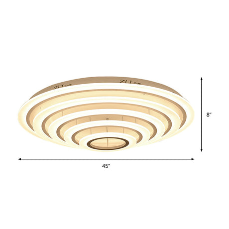 Minimalist Acrylic Flush Mount Led Ceiling Lamp - Multi-Layer 2/3/4-Head Warm/White Light