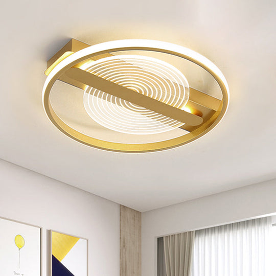 Contemporary Gold Led Flush Mount Lamp - 16.5/20.5 Wide Warm/White Light / 16.5 White