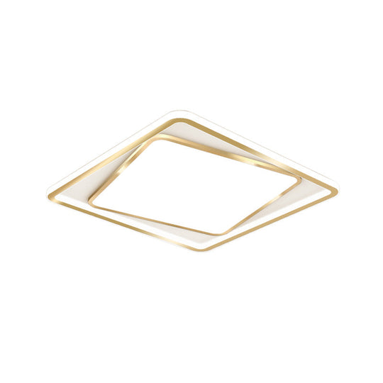 Minimalistic Metal Gold Flush Mount Lamp - 16.5’/20.5’ Wide Led Ceiling Lighting (Customizable