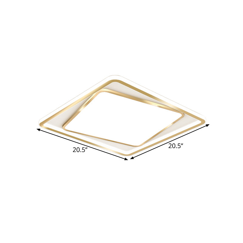 Minimalistic Metal Gold Flush Mount Lamp - 16.5’/20.5’ Wide Led Ceiling Lighting (Customizable