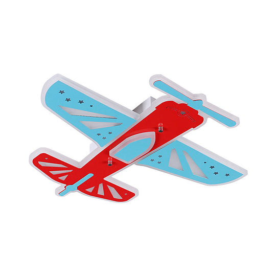 Acrylic Led Plane Shape Flush Ceiling Light For Boy’s Room In Red And Blue
