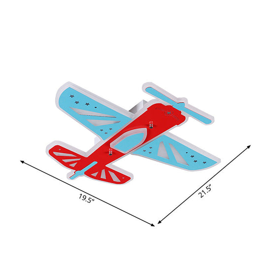 Acrylic Led Plane Shape Flush Ceiling Light For Boy’s Room In Red And Blue